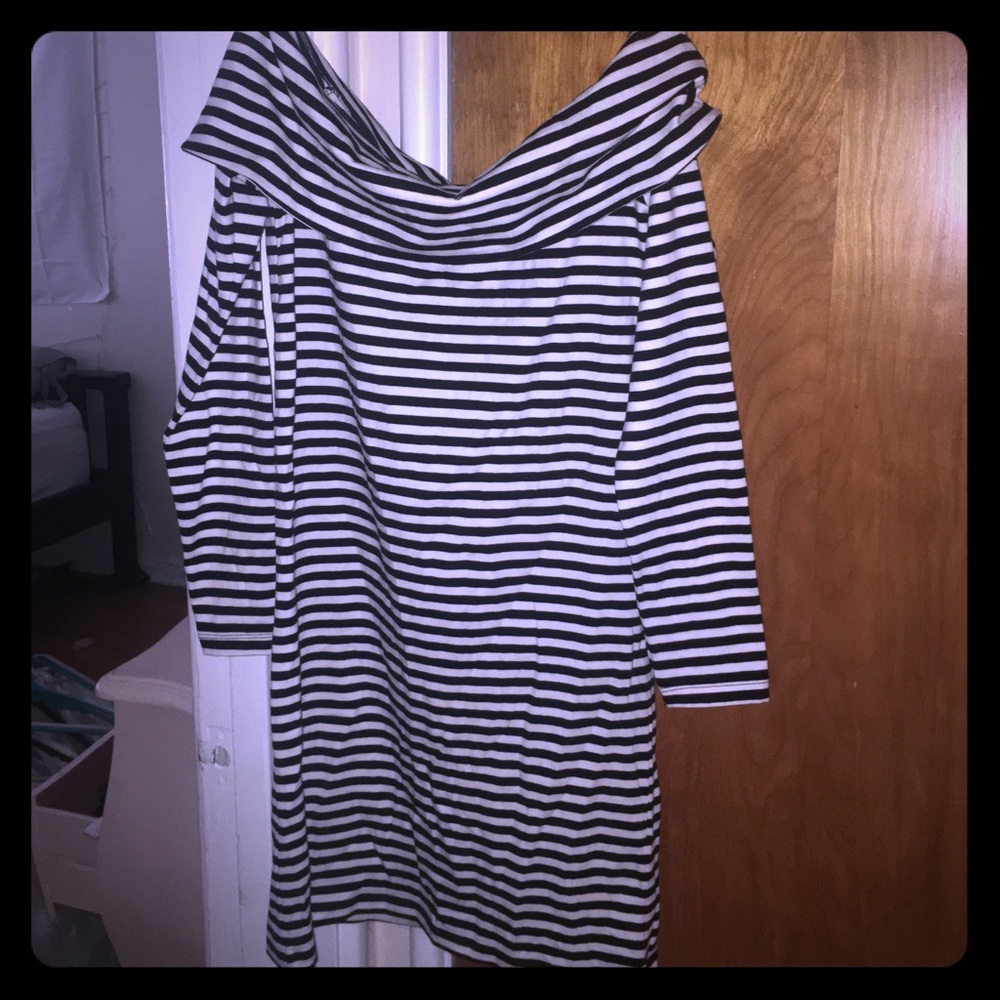 Forever 21 striped off-the-shoulder dress